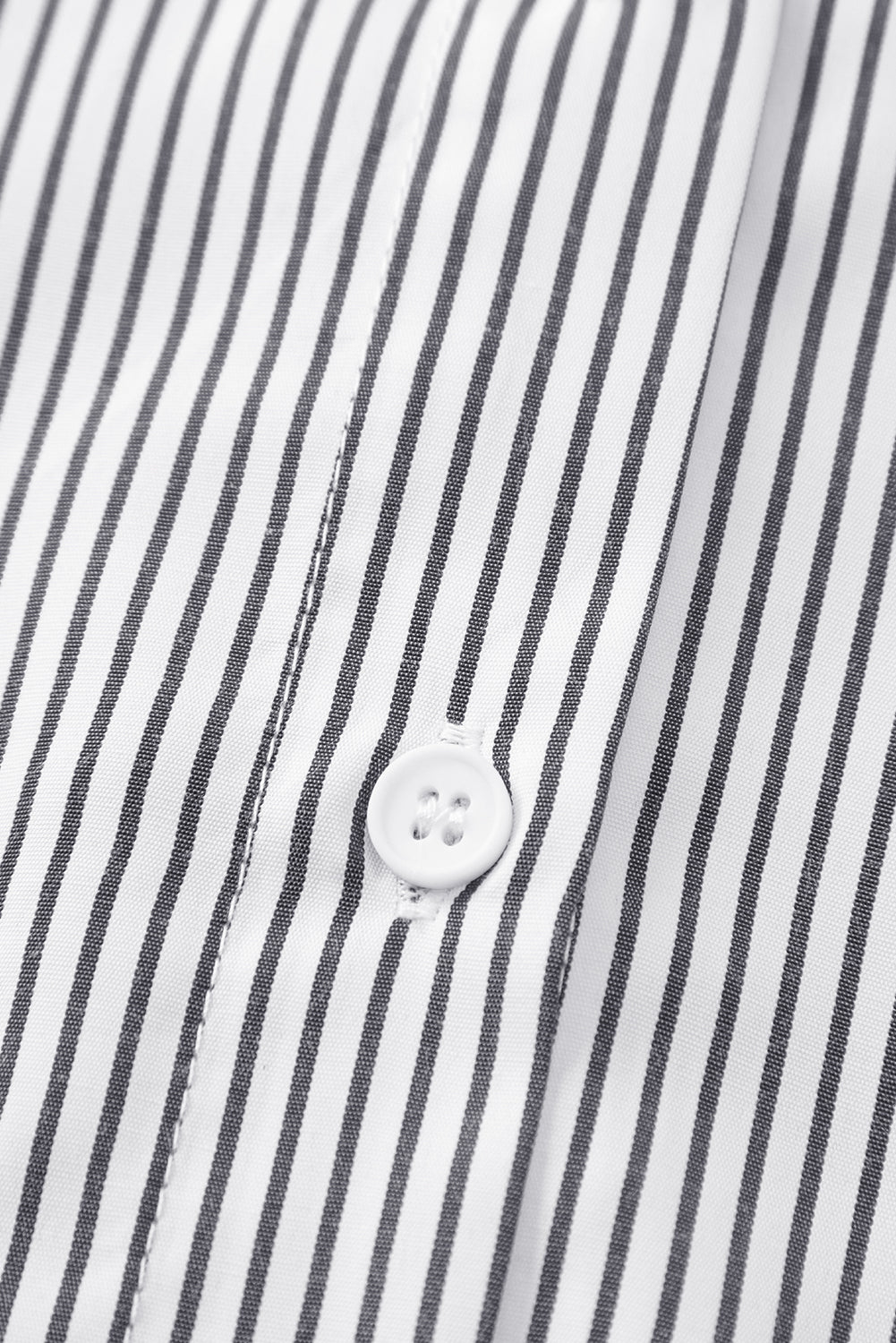 Black Striped Shirred Cuffs Shirt