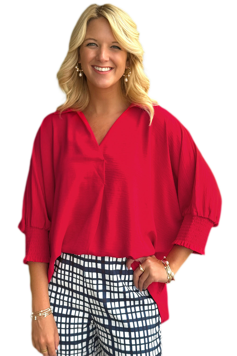 Fiery Red Loose Tunic Top