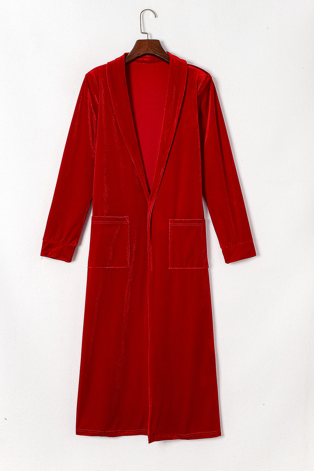 Red Velvet Open Front Duster