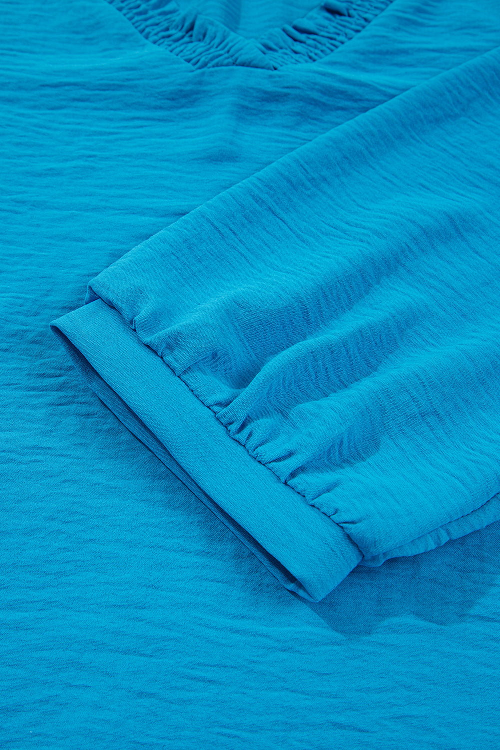 Blue Frill Trim Blouse