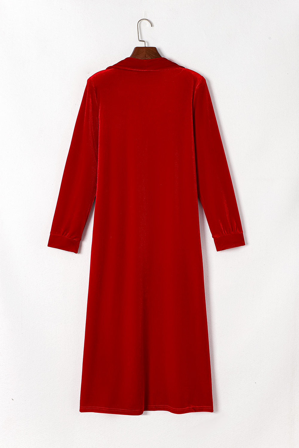 Red Velvet Open Front Duster