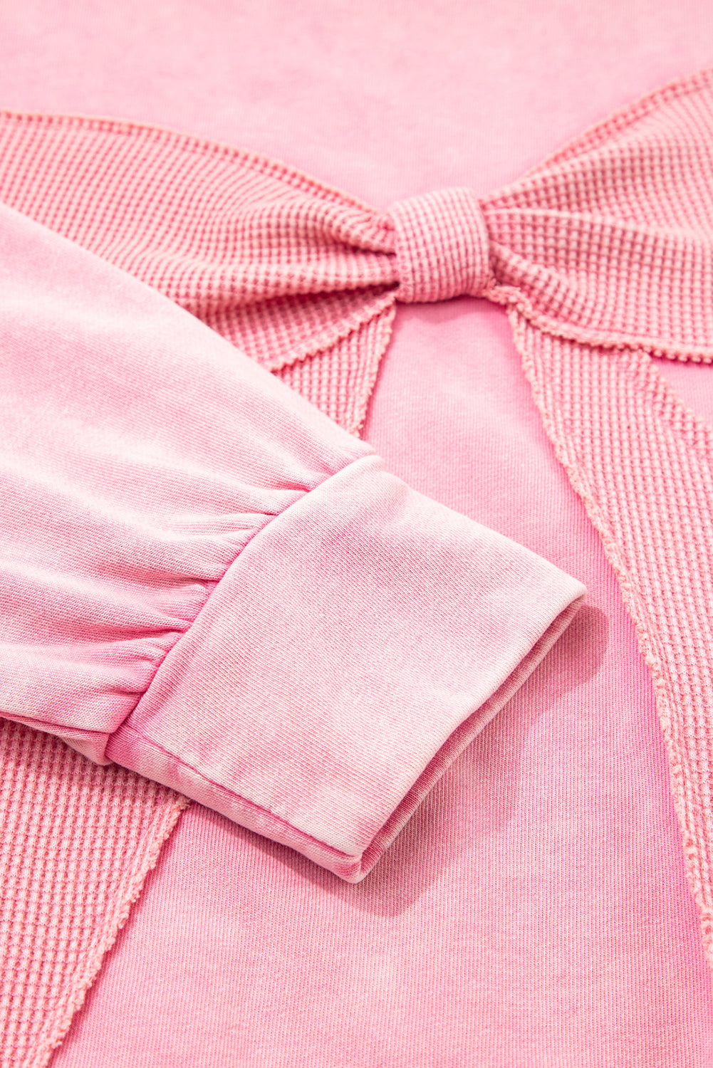 Pink Mineral Wash Bow Sweatshirt