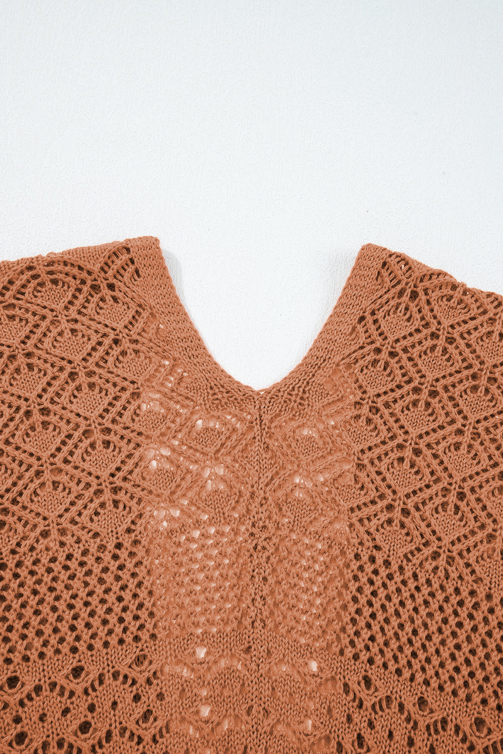 Rust Pattern Hollow Knit Cardigan