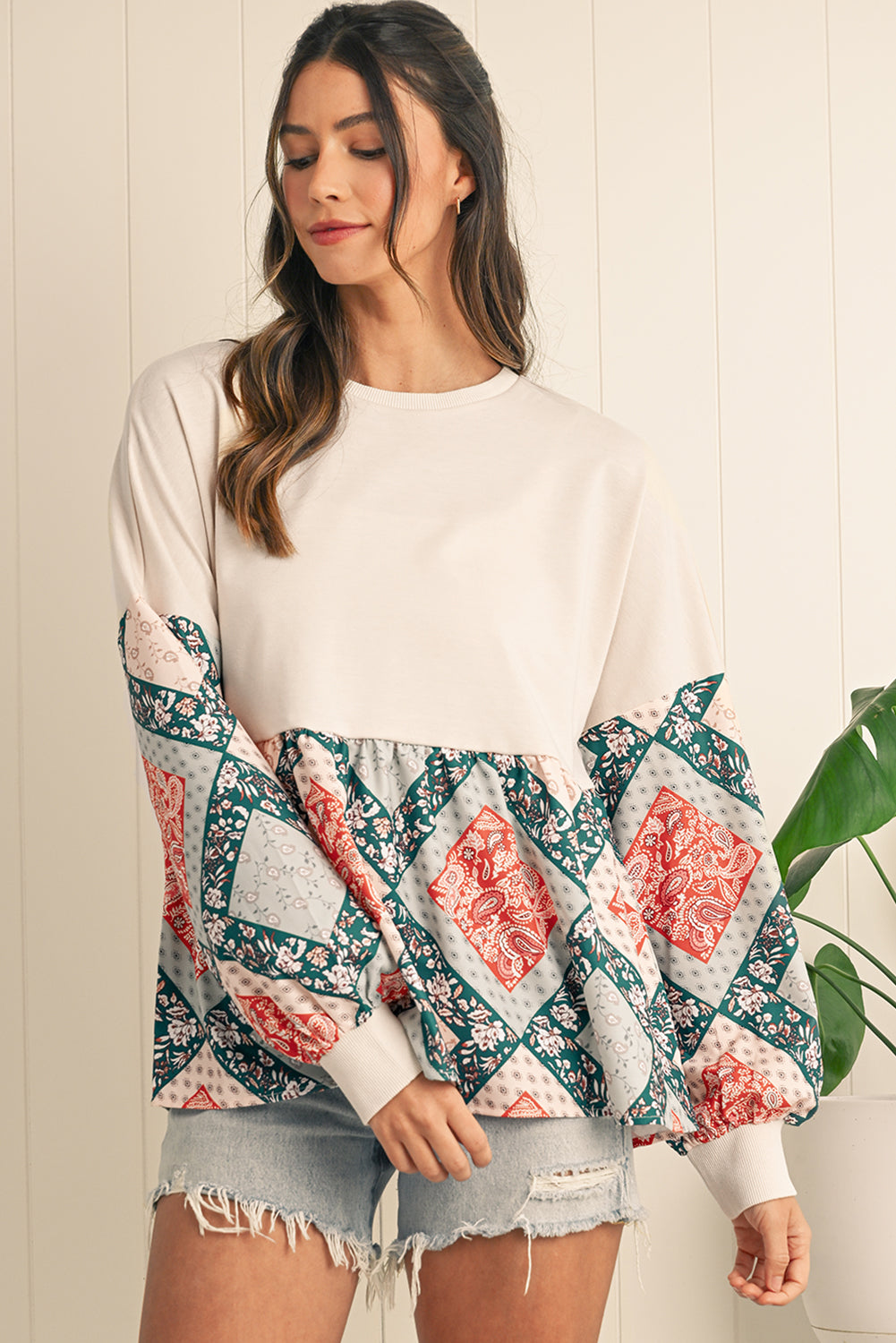 Paisley Patchwork Loose Fit Blouse