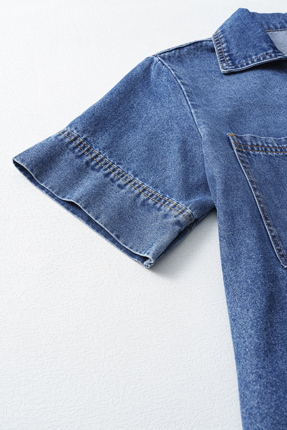 Blue Collard Denim Mini Dress