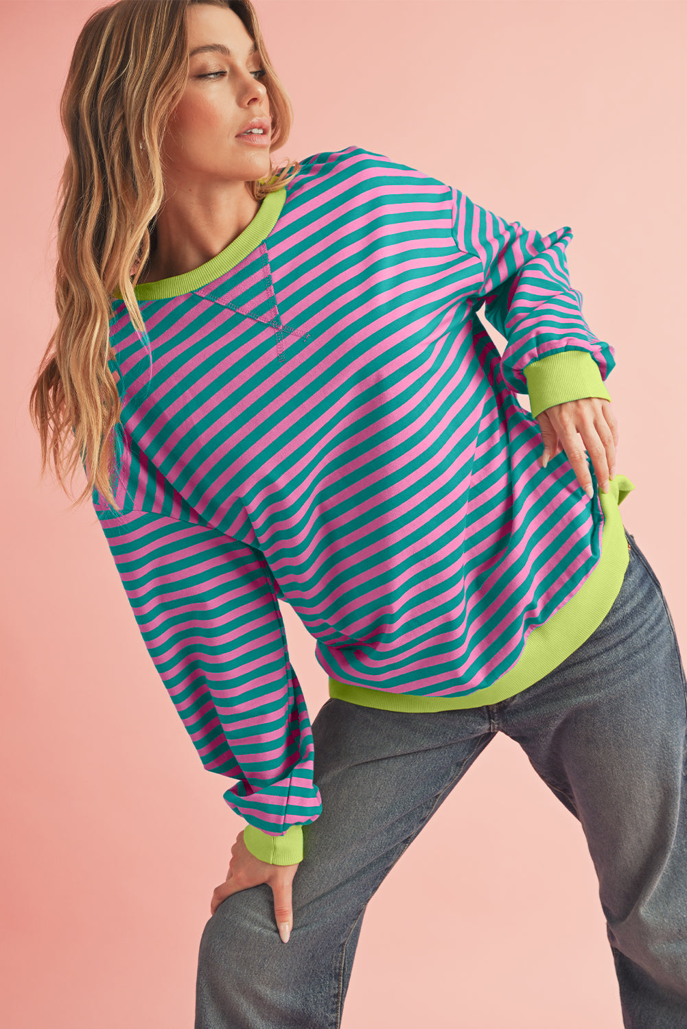 Striped Oversized Sweatshirt