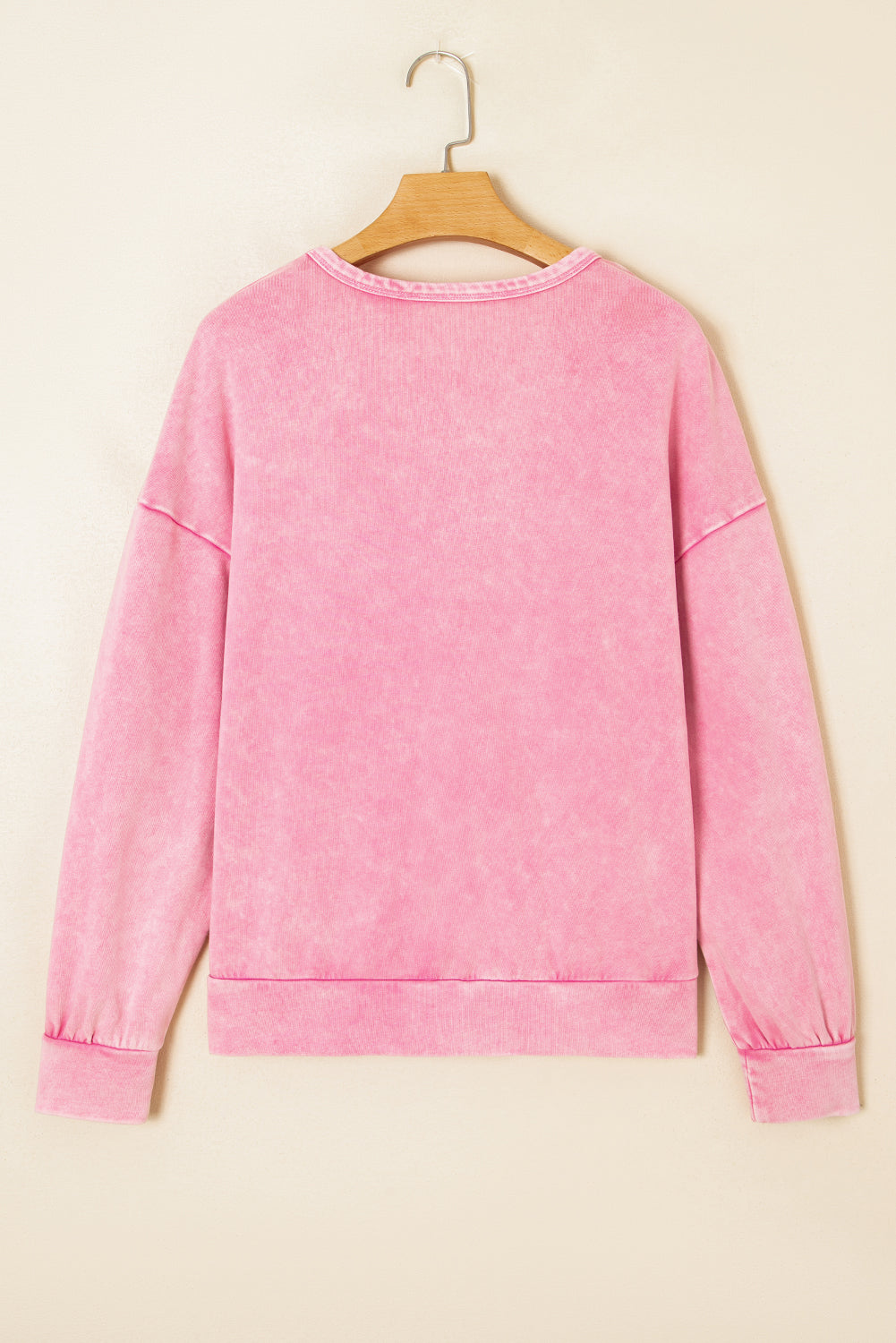 Pink Mineral Wash Bow Sweatshirt