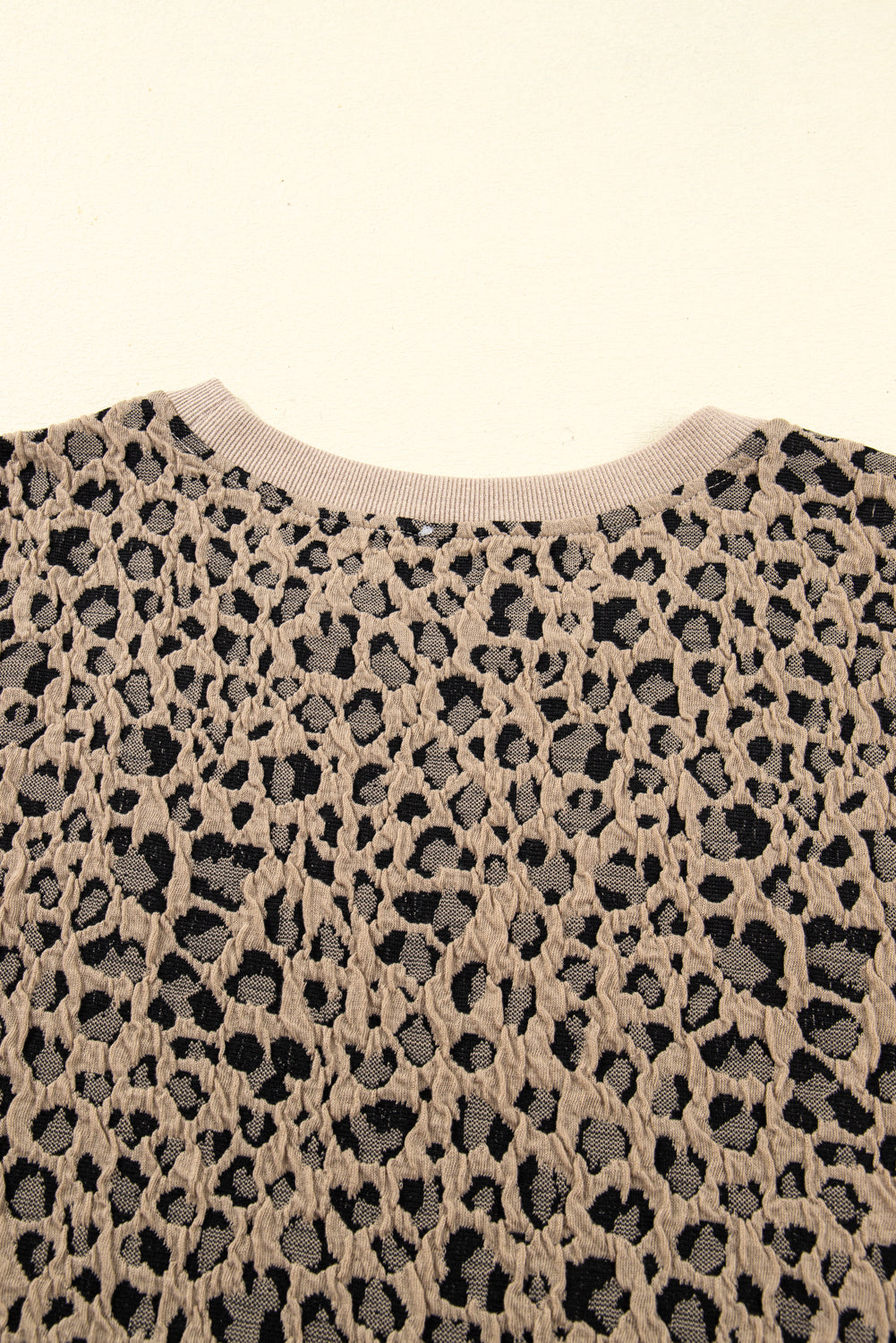 Khaki Leopard Ribbed Top Curvy