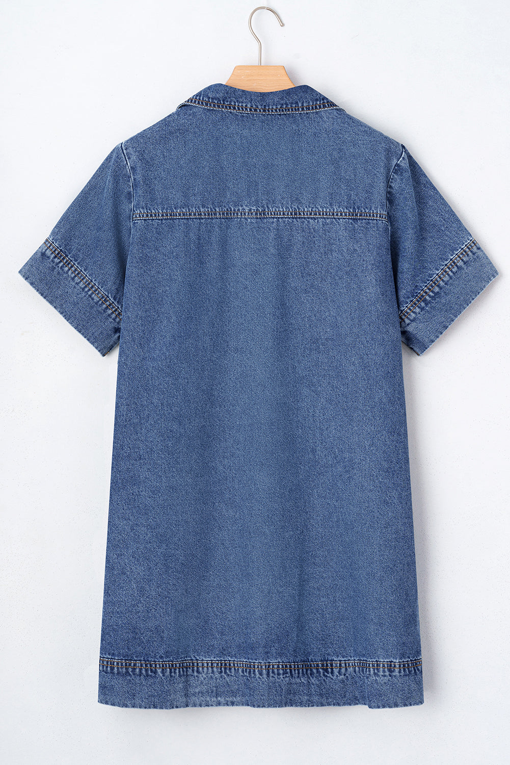 Blue Collard Denim Mini Dress