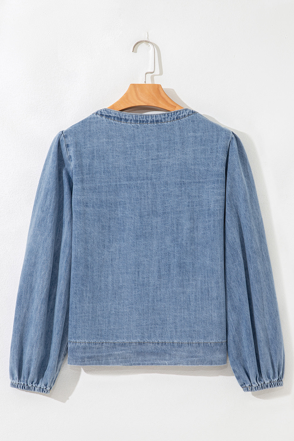 Blue Bow Tie Denim Top