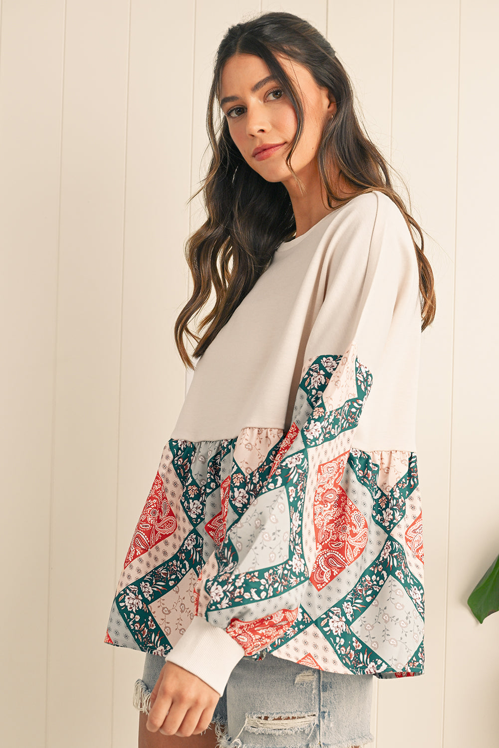 Paisley Patchwork Loose Fit Blouse