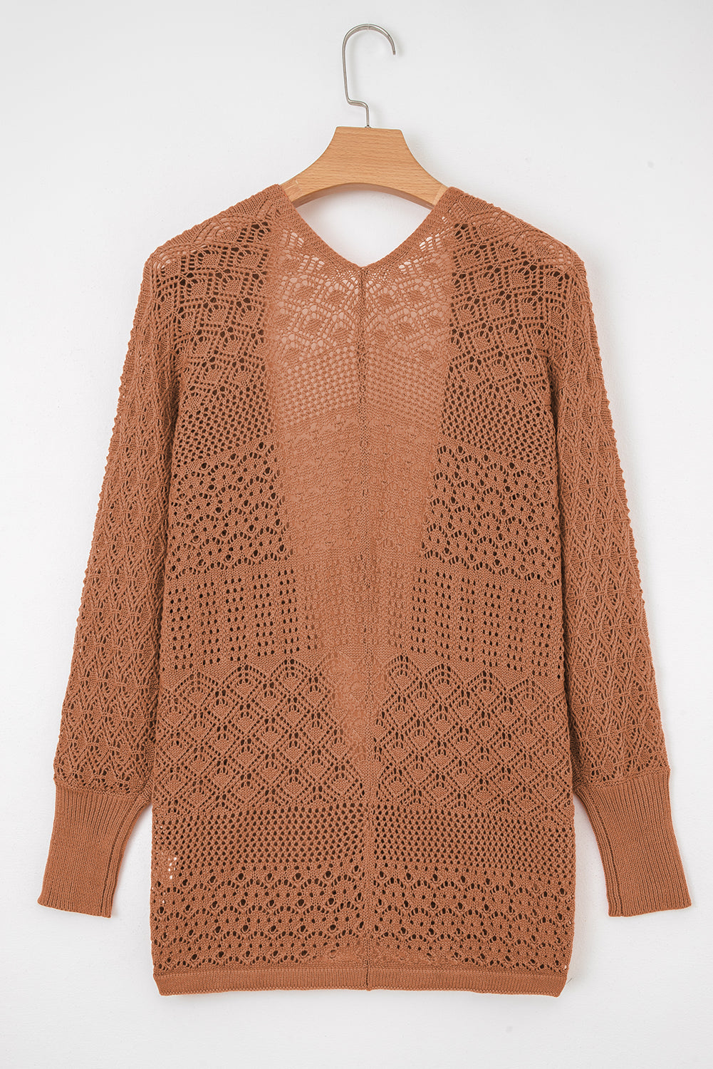 Rust Pattern Hollow Knit Cardigan