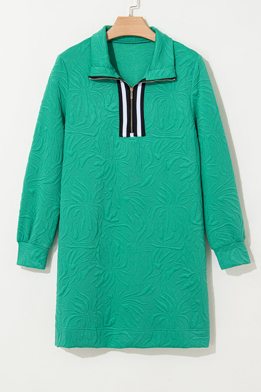 Sea Green Jacquard Textured Dress