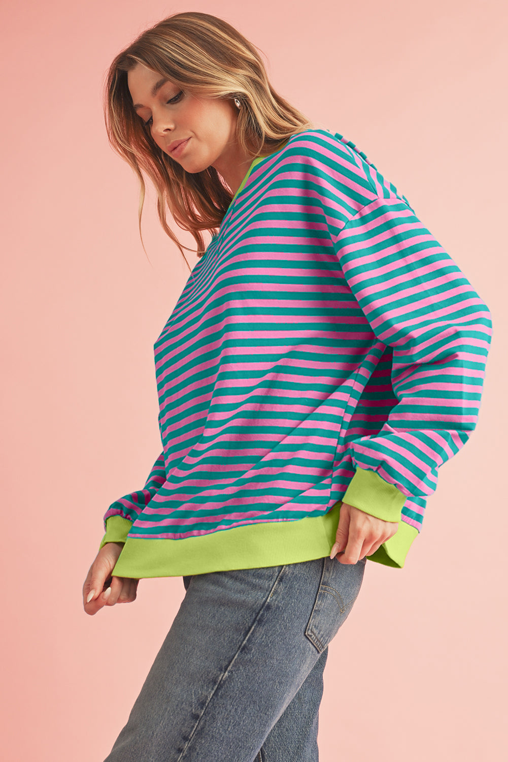 Striped Oversized Sweatshirt