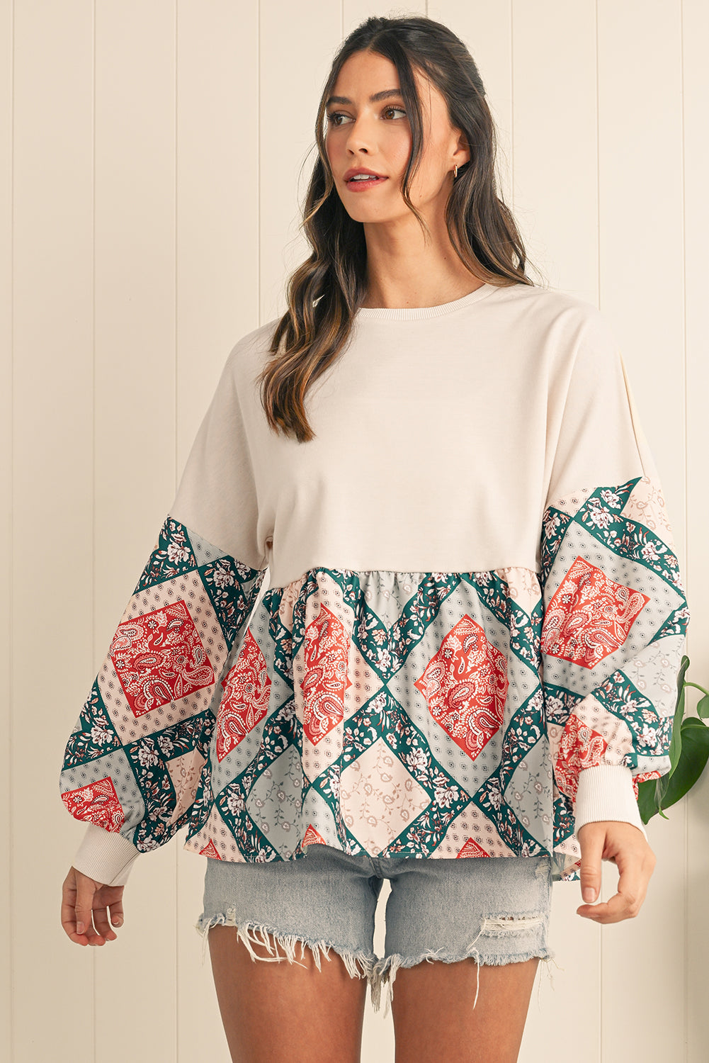 Paisley Patchwork Loose Fit Blouse