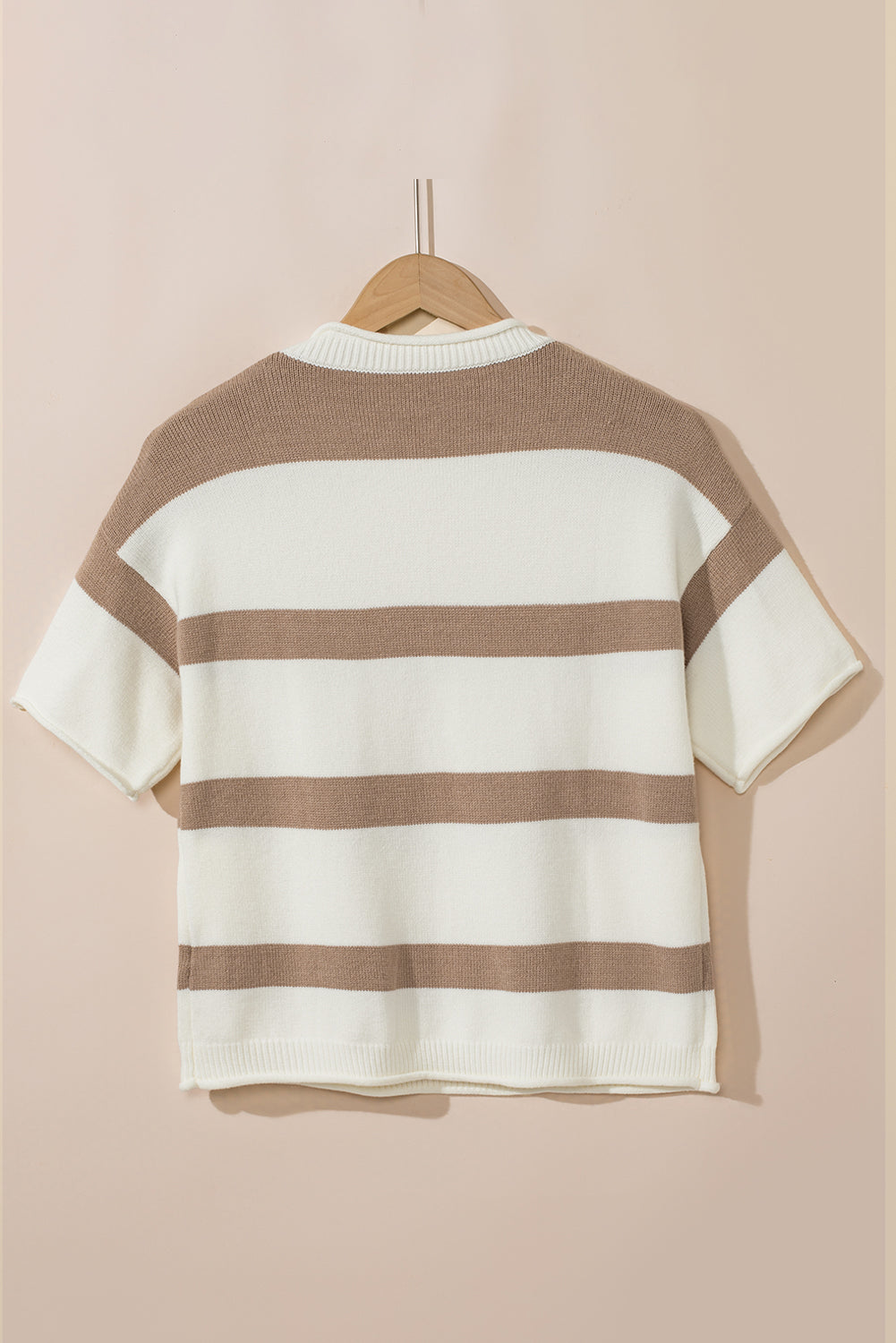Khaki Striped Knitted Top