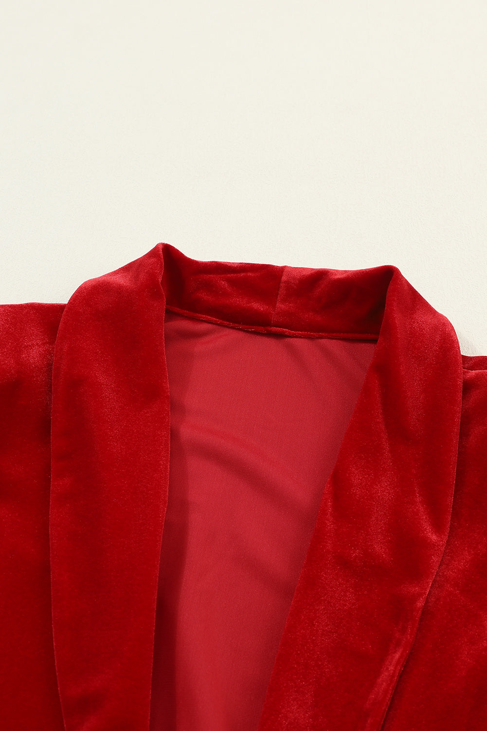 Red Velvet Open Front Duster
