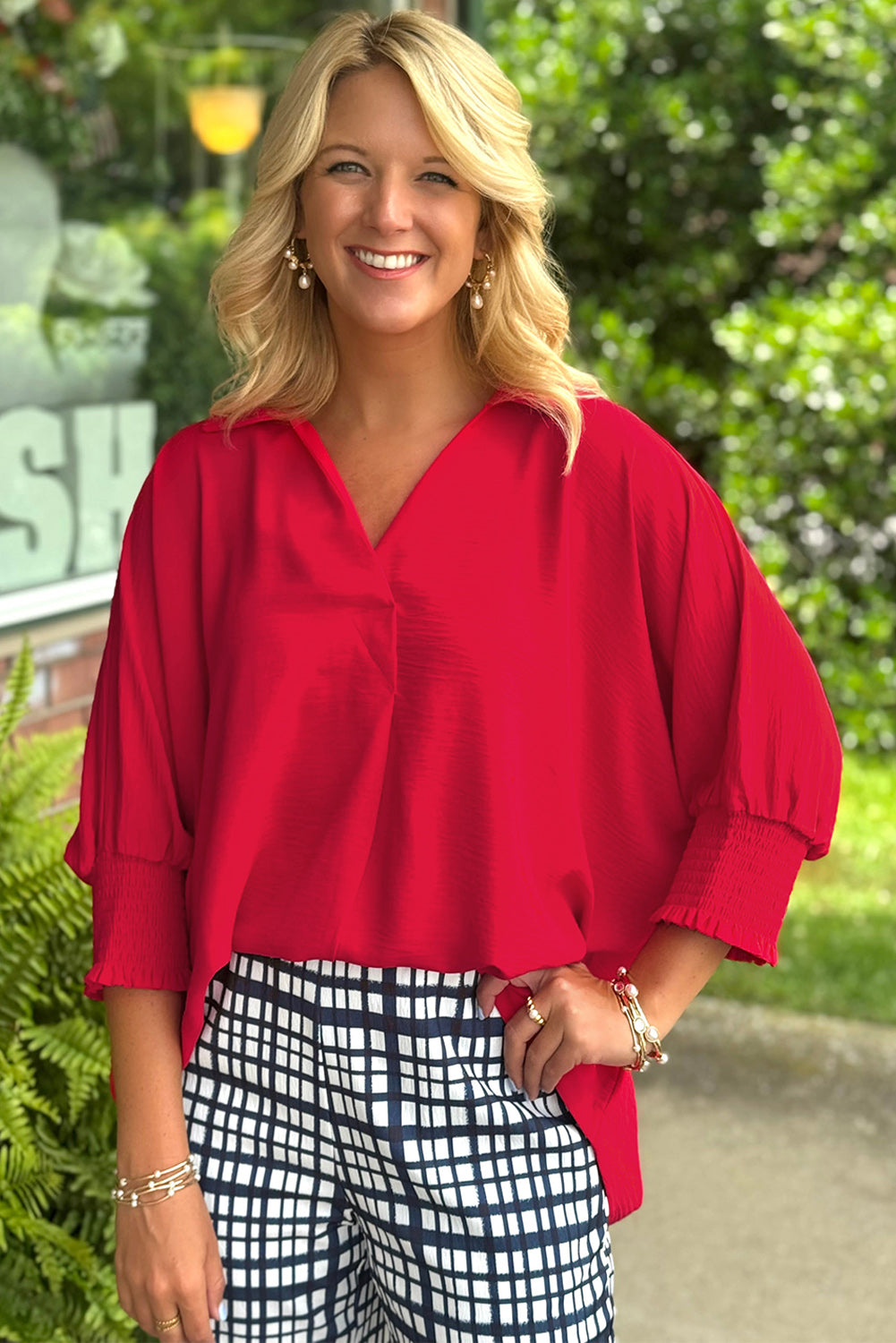 Fiery Red Loose Tunic Top