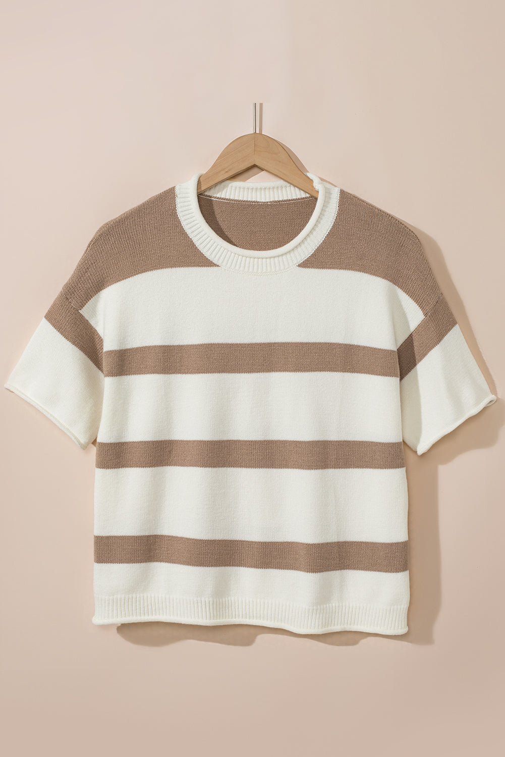 Khaki Striped Knitted Top
