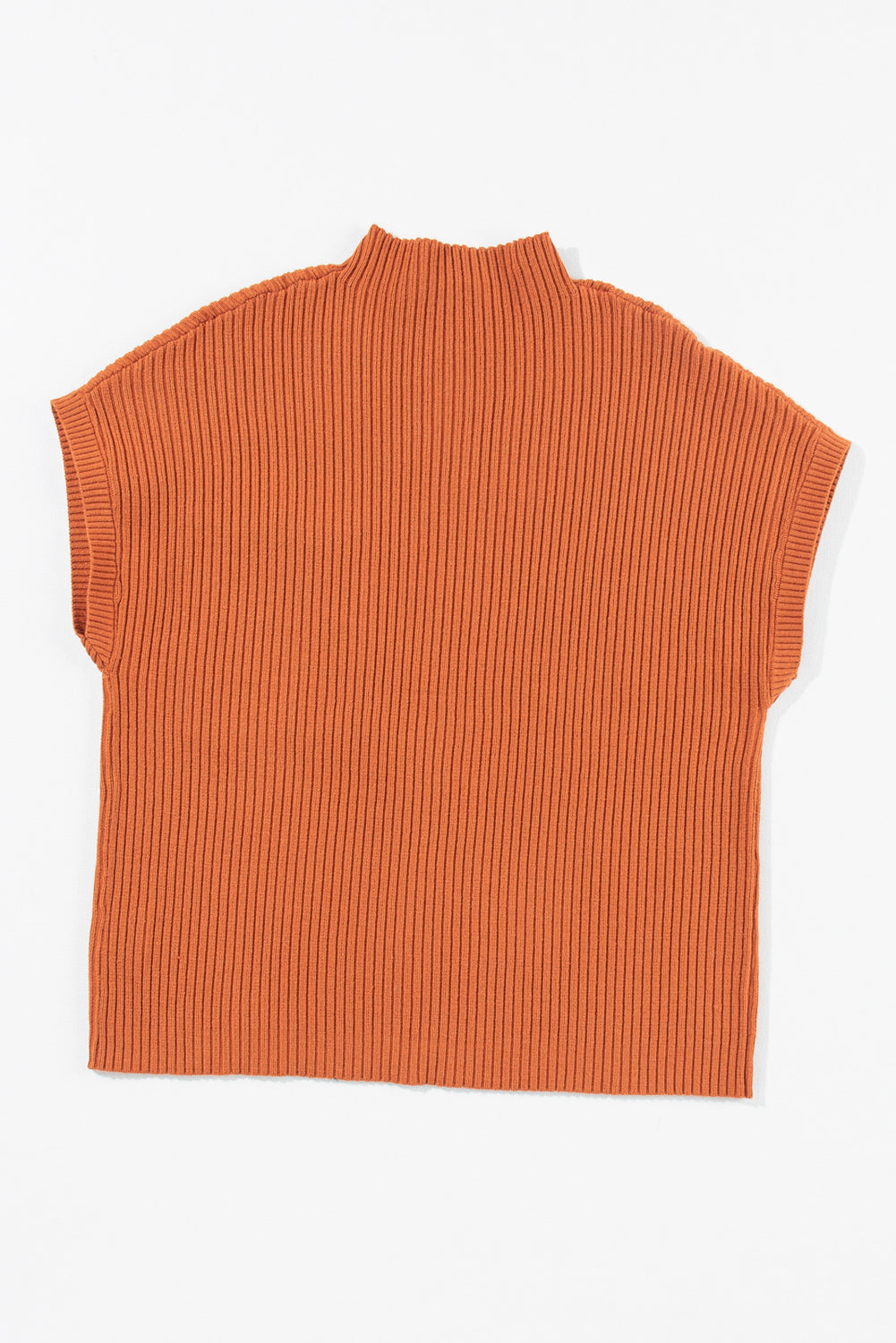 Rust Pocket Ribbed Sweater