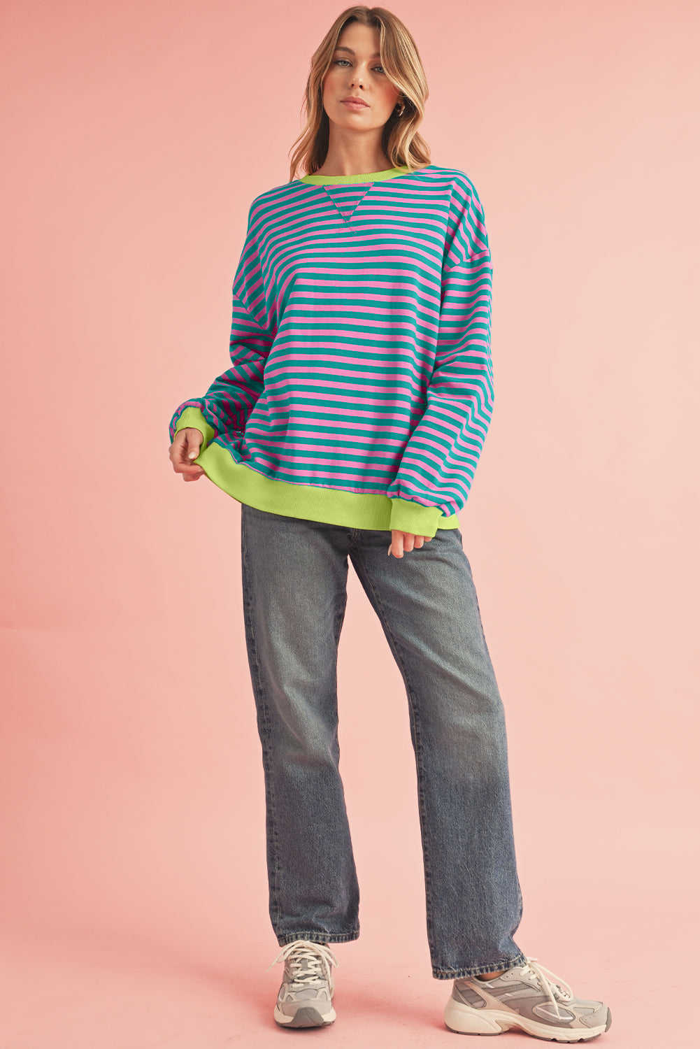 Striped Oversized Sweatshirt