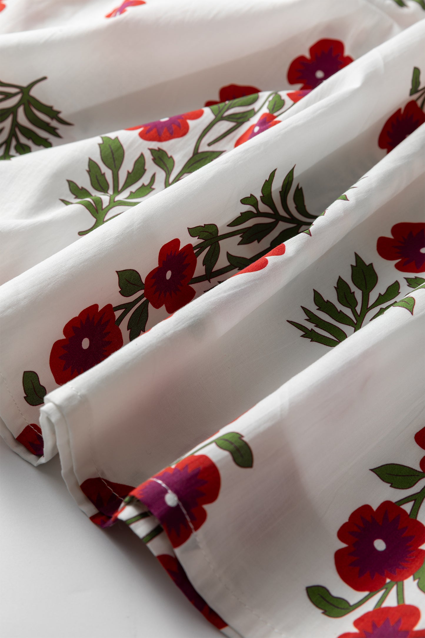Beige Floral Bubble Sleeve Maxi Dress