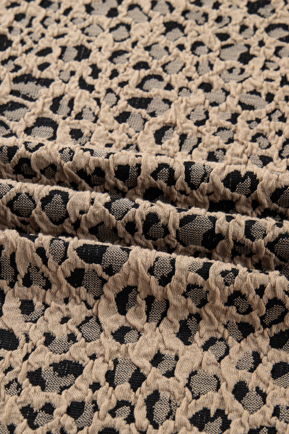 Khaki Leopard Ribbed Top Curvy