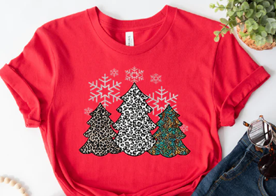 Leopard Christmas Tee
