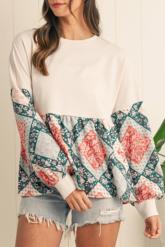 Paisley Patchwork Loose Fit Blouse