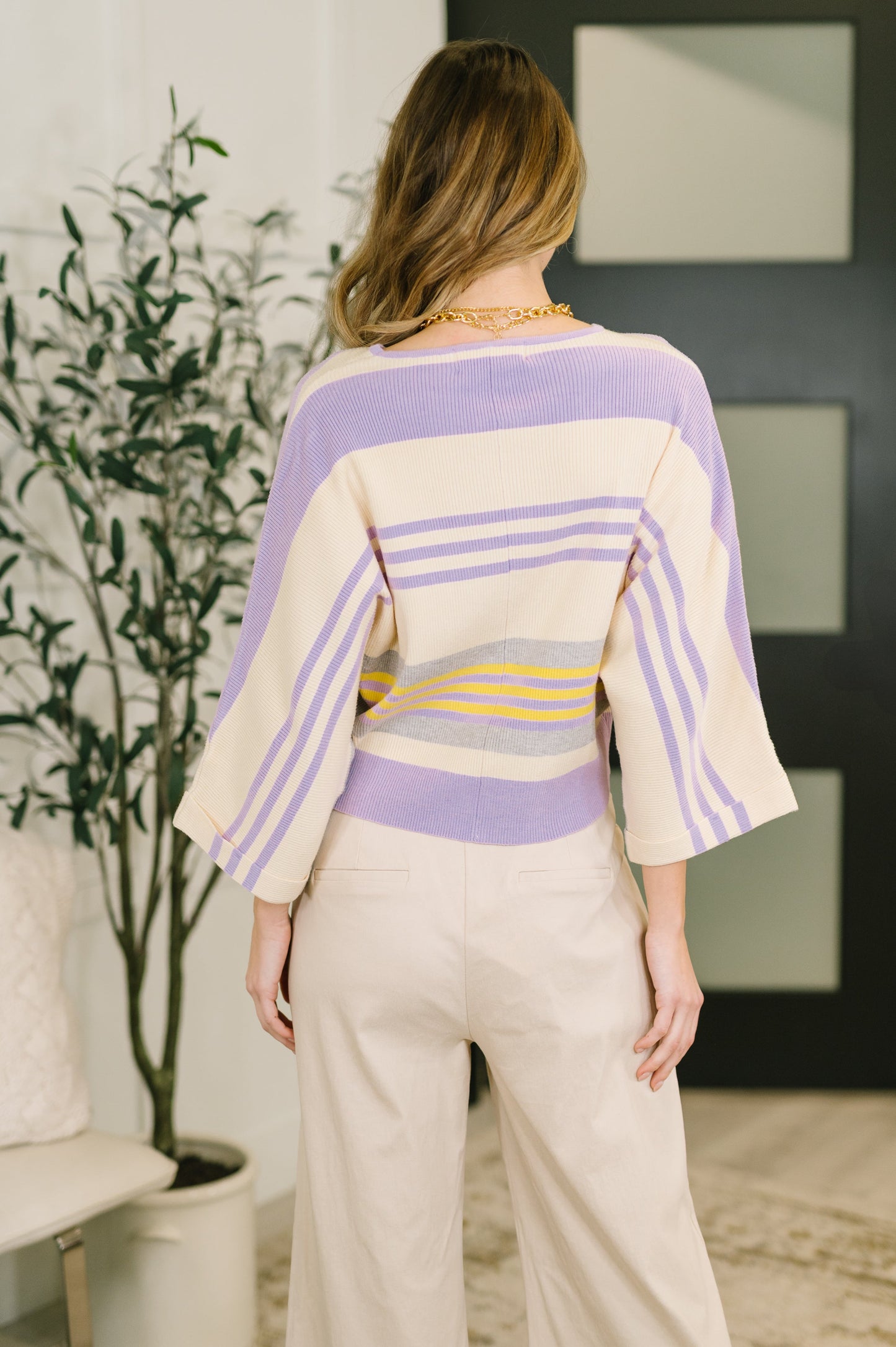 Barely Justified Striped Dolman Sleeve Top