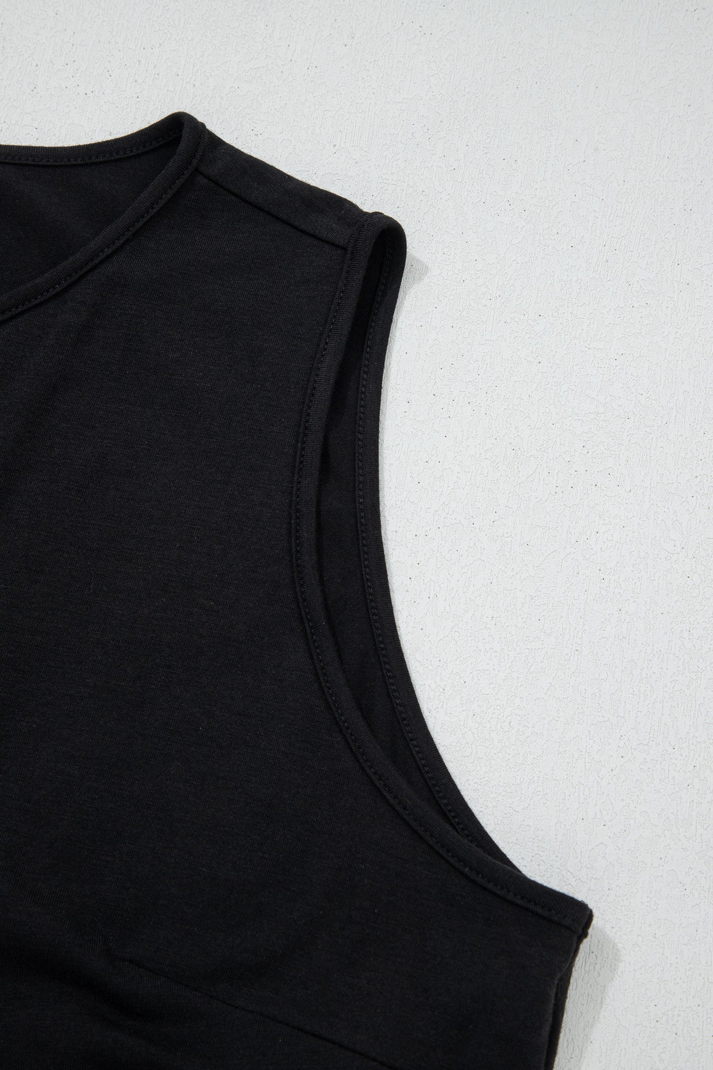 Black Plus Size Solid Color Bow Tie Peplum Tank Top