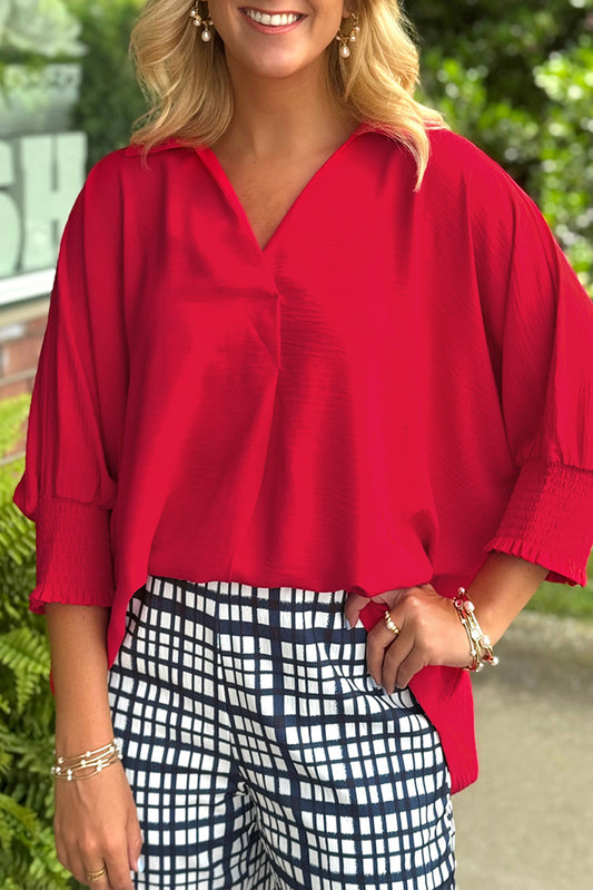 Fiery Red Loose Tunic Top