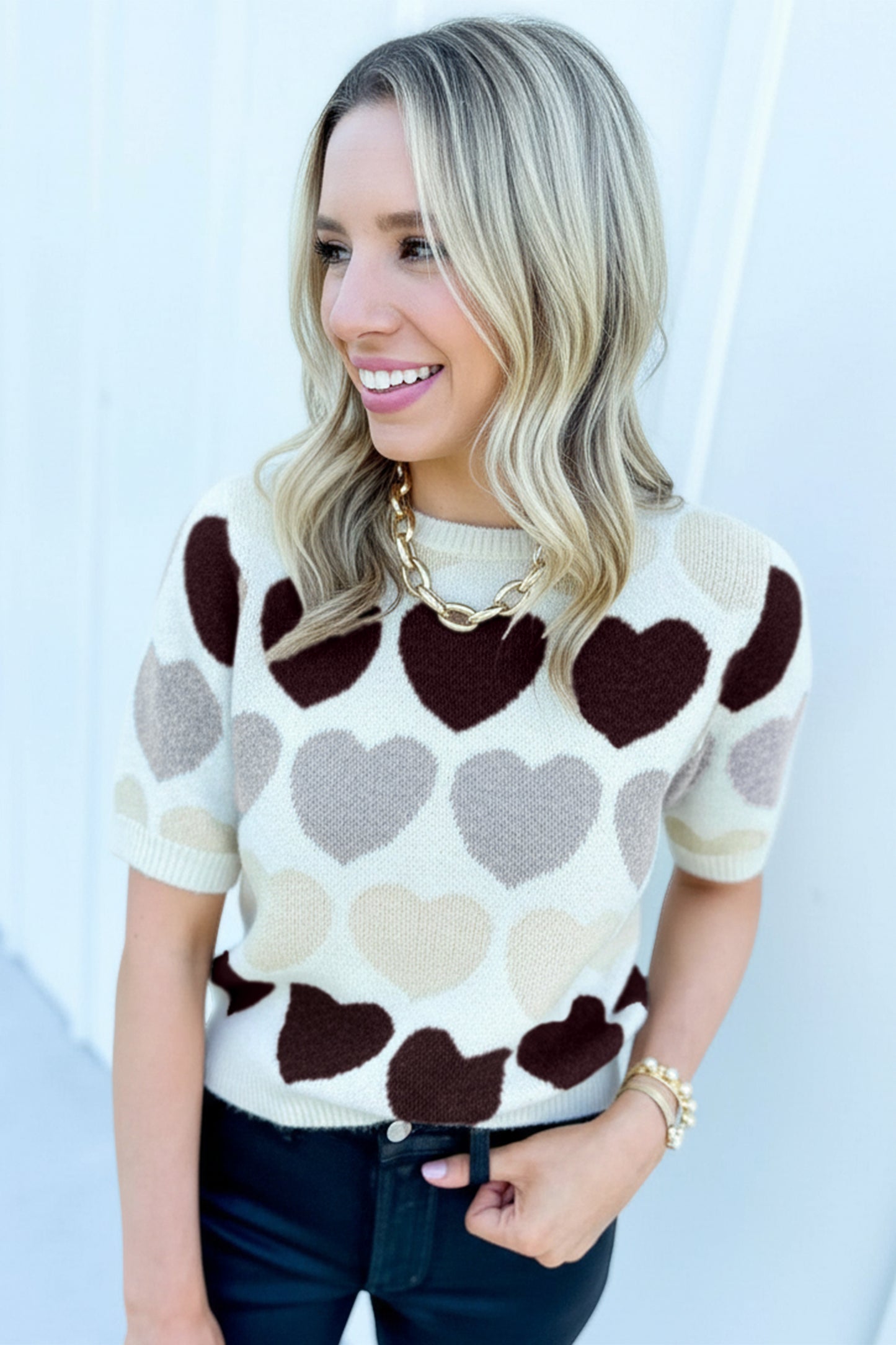 Black and White Heart Top