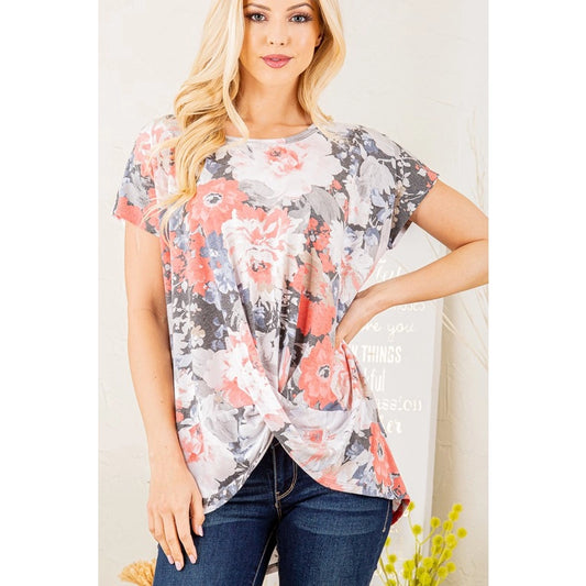 Coral Twist Top